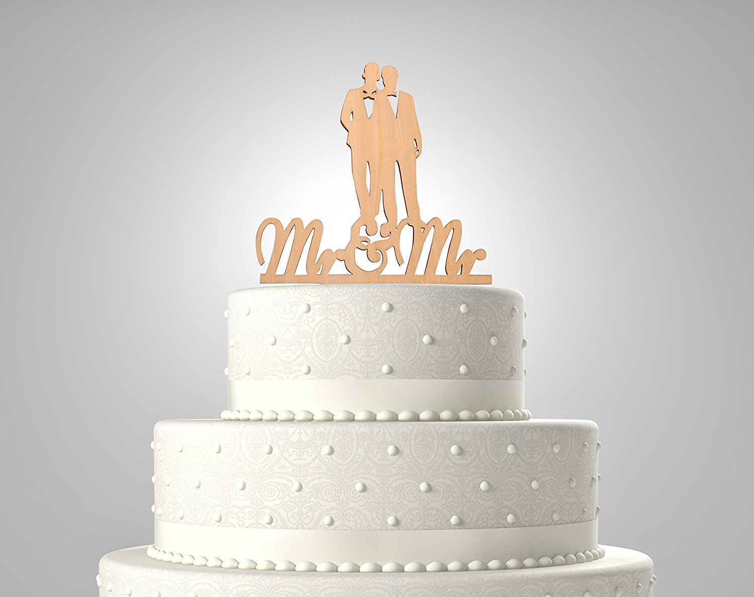 Gay Couple Wedding Cake Topper Mr And Mr Silhouette Party Decoration With T Box Acrylic Free 