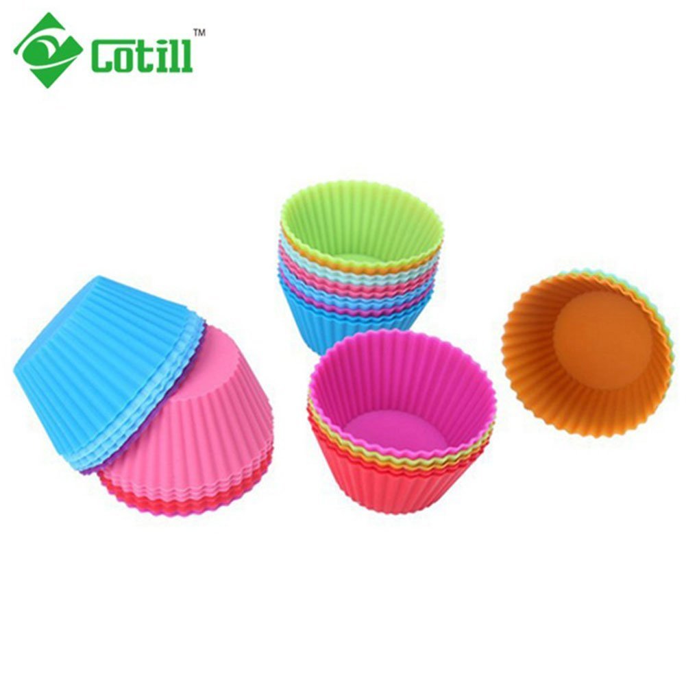 Silicone Cup Cake moulds in Assorted Colors (12 piece sets) for baking ...