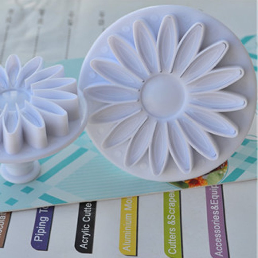 Muluo Veined Sunflower Daisy Gerbera Flower Fondant Cake Plunger Cutter 