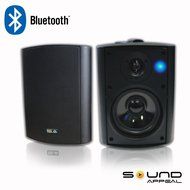 Bluetooth 5.25" Indoor/Outdoor Weatherproof Patio Speakers (Black- pair)- by Sound Appeal N3