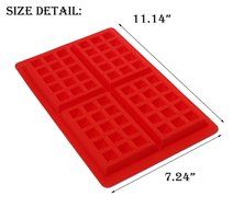 Fashionclubs 4-Cavity Silicone Waffles Cake Baking Mold Cakepan,11.14x7.24x0.19" N2