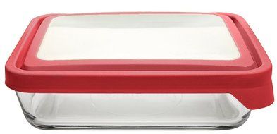 Anchor Hocking TrueSeal Rectangle Food Storage Container 6-Cup, Green Lid N2