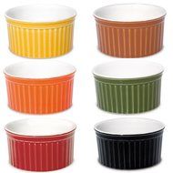 Oxford Porcelain Ramekin- Assorted Colors- Set of 6- 3.5 Oz Each