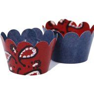 MINI Cupcake Wrappers Red and White Polka Dot, Solid, 24 Wraps, Confetti Couture Party Supplies N34