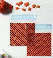 Black Stripe Orange Elegant Design Self Adhesive Seal OPP Envelope Poly Bags for Packaging Wrapping Cookie, Candy... N5