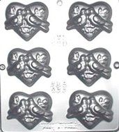 Love Birds on Heart Chocolate Candy Mold Wedding Shower 620