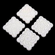 New Mooncake Moon Cake Square Mold Mould Flowers Plants 4 Stamps N4