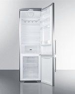 Built-in European counter depth bottom freezer refrigerator with stainless steel doors, platinum cabinet, and... N2