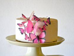 Edible Butterflies &copy; - Assorted Pink Set of 15 - Cake and Cupcake Toppers, Decoration