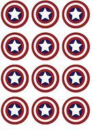 12 EDIBLE Captain America Cupcake Toppers- Captain America cupcakes, Captain America Birthday Party. These are...