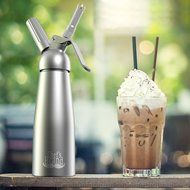 Chef Quality Whipped Cream Dispenser / Cream Whipper, 1 Pint | with 3 Stainless Steel Decorating Nozzles | by... N8