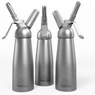 Chef Quality Whipped Cream Dispenser / Cream Whipper, 1 Pint | with 3 Stainless Steel Decorating Nozzles | by... N9