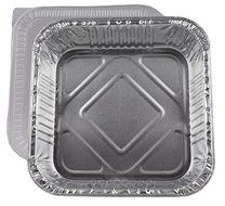 Square Foil Cake Pan 8&quot; x 8&quot; with Lid 5 Sets N2