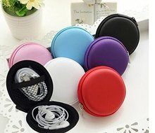 Teanfa Circular Pocket Collection Hard Case Earphone Headphone Headset Cable Storage Case Bag with Zipper (Color... N4