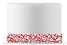 CakeSupplyShop Item#24088 Red and White Wild Floral Edible Cake Decoration Slim Ribbons -6Strips