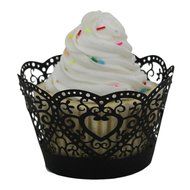 Oksale 25Pcs Christmas Lace Laser Cut Hollow Cup Muffin Holder Cake Paper Case Wraps Cupcake Wrapper for Wedding... N8