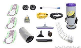 Fully Loaded Proteam Super QuarterVac 6 QT Commercial Backpack Vacuum Cleaner