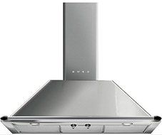 Smeg KT90XU 36" Wall Mount Chimney Range Hood with 600 CFM and 4 Fan Speeds, Stainless Steel N2