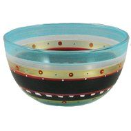 Golden Hill Studio 11" Serving Salad Bowl Hand Painted in the USA by American Artists-Set of 2-Mosaic Chalk Collection... N2