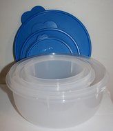 Tupperware 3 piece Classic Mixing Bowl Set Blue Seals