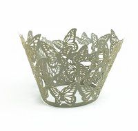 Yansanido 12 set pink Filigree Artistic Bake Little Vine Lace Laser Cut Cupcake Wrapper Cup Muffin Case Trays... N73