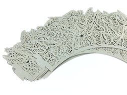 Yansanido 12 set pink Filigree Artistic Bake Little Vine Lace Laser Cut Cupcake Wrapper Cup Muffin Case Trays... N74