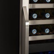 EdgeStar 110 Bottle Built-In Dual Zone Wine Cooler - Stainless Steel and Black N6