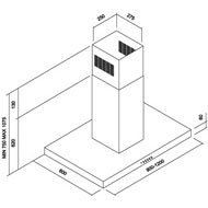 Island Range Hood Stainless Steel 48" KA-102 NT AIR. Made in Italy N4