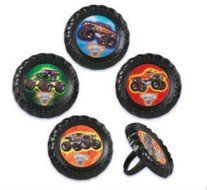 Monster Jam Truck Rally cupcake rings (24) favor cake topper 2 dozen