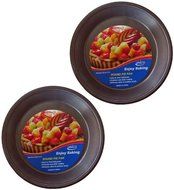 Unico 2 Pack Round 9.4" x 1.6" Premium Non-Stick Pie Pan Heavy-Gauge Aluminized Steel N2