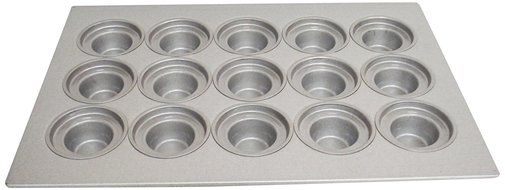 Magna Industries 15344 22-Gauge Aluminized Steel Crown Top Large Muffin Pan, 4-1/8" Diameter, 3 x 5 Cups Layout...