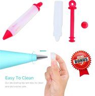 Cake Decorating Tips Kit Set with 24 Stainless Steel 2 Reusable Couplers 1 Pastry Bag and 1 Decorating Pen N7