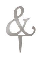 Darice VL25ASP Mirror Acrylic Ampersand Letter Wedding Cake Topper with Stake, 2.5-Inch, Silver