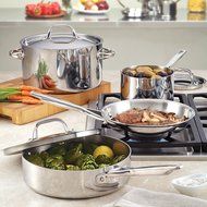 Anolon Tri-Ply Clad Stainless Steel 17-Inch by 12-1/2-Inch Large Rectangular Roaster with Nonstick Rack