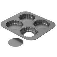 Amco 4 Cup Tartlet Pan Loose Removable Bottom, each 3.5" x .9"