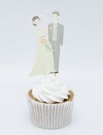 Betop House Set of 24 Pieces Bride and Bridegroom Decorative Cupcake Topper for Bridal Shower Wedding Ceremony... N4