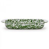 Roasting Pan Cookware Casserole Dish Baking Pan Green Enamelware 12" x 9" x 2" by Golden Rabbit