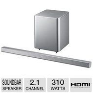 Samsung 2.1 Channel 310 Watt Silver Sound Bar with Wireless Active Subwoofer Home Theater System, Bluetooth, Smart... N4