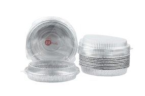Aluminum Foil Pie Pan For Baking Pans 6 5/8" Disposable Plate With Plastic Lids, 10 Sets. N3