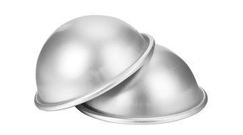 2pcs/set 3D Aluminum Half Ball Sphere Bath Bomb Cake Pan Tin Baking Mold Pastry Mould 6.5cm Dia N2
