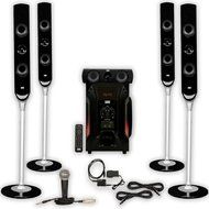 Acoustic Audio AAT1000 Tower 5.1 Speaker System with Optical Input Mic and 2 Extension Cables N2