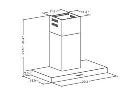 30&rdquo; Stainless Steel 3 Speeds Wall Mount Europe Kitchen Range Hood Chimney Vent With Carbon Filter WL-0033375+CF N5