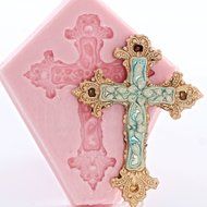 Victorian Cross Silicone Mold Food Safe Fondant, Candy, Craft, Resin, Clay Flexible Mold
