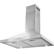 Perfetto Kitchen and Bath 30" Convertible Wall Mount Range Hood in Stainless Steel with LEDs and Push Controls N11