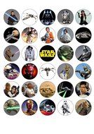 30 X STAR WARS Edible Wafer/Paper Cupcake cake toppers Birthday Party Image