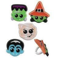 Halloween Character Cupcake Rings - 24 pcs
