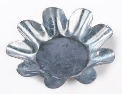 4&quot; Primitive Galvanized Flower Candle Pan Tart Mold Set of 10 N3