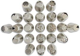 Angie Madison 29PCS/SET Cake Decorating Tips - Russian Piping Tips &amp; Bag Set&ndash;23 EXTRA LARGE Stainless Steel Nozzles... N6