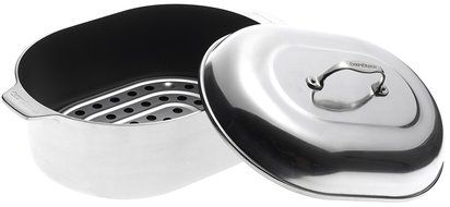 Chef's Design 13-1/2-Quart Covered Oval Roaster with Nonstick Interior