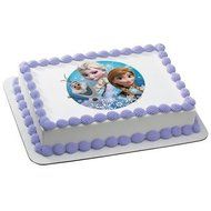 Offically Licensed Frozen Olaf, Elsa &amp; Anna Edible Cake Cupcake Cookie Image (1/4 Sheet) N7